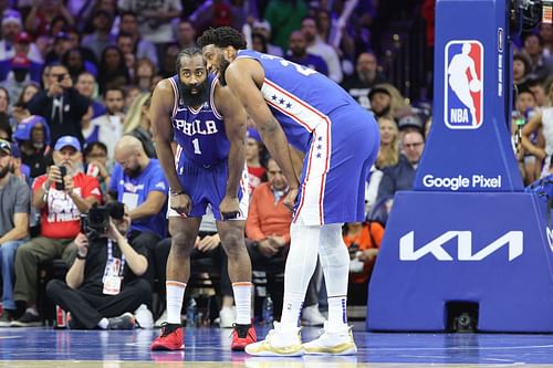 Philadelphia 76ers stars James Harden and Joel Embiid