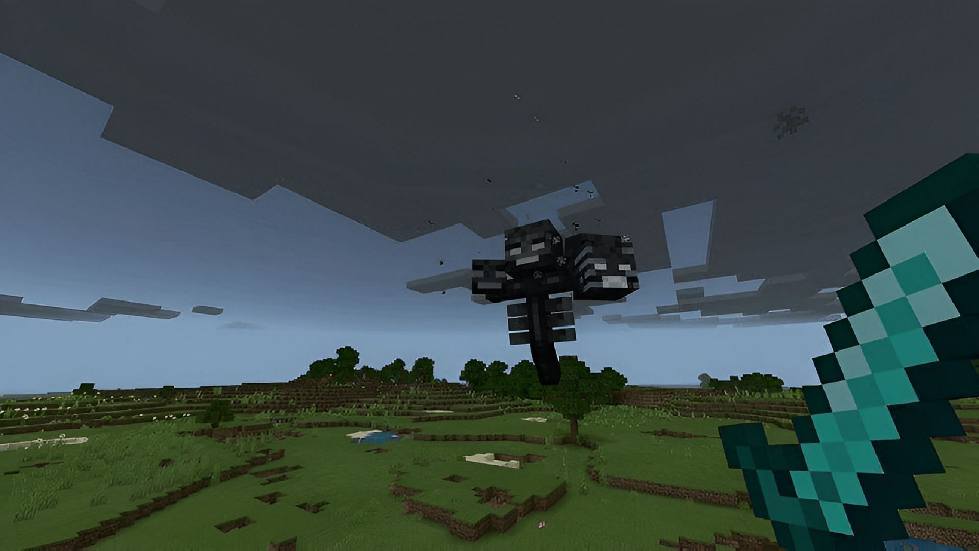 As a boss in Minecraft, it&#039;s only fitting for the Wither to be large and in charge (Image via Mojang)
