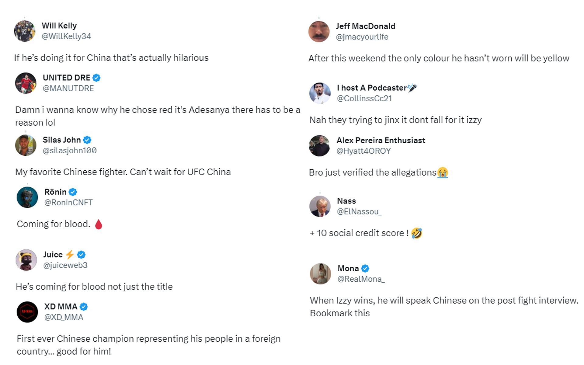 MMA Fans react to the color of Adesanya&#039;s trunks