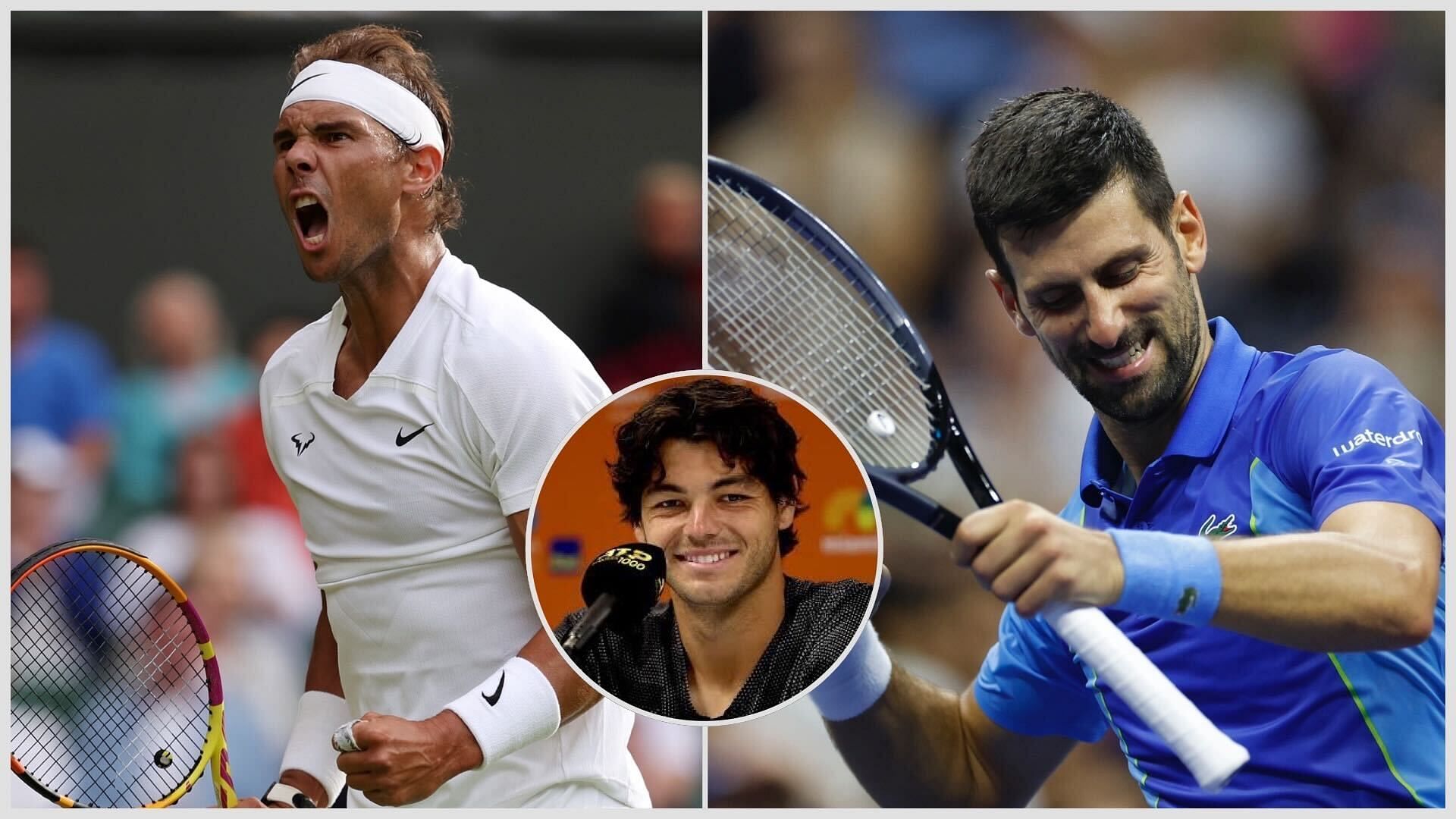 Taylor Fritz, Novak Djokovic and Rafael Nadal.