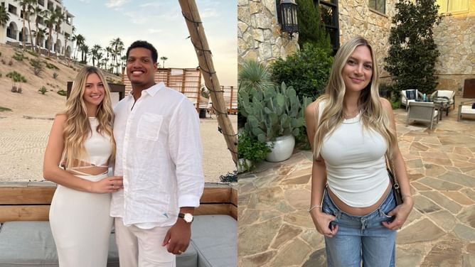 Allison Kuch and Isaac Rochell touch down in Las Vegas while prepping for a baby on the way after DE's Raiders move