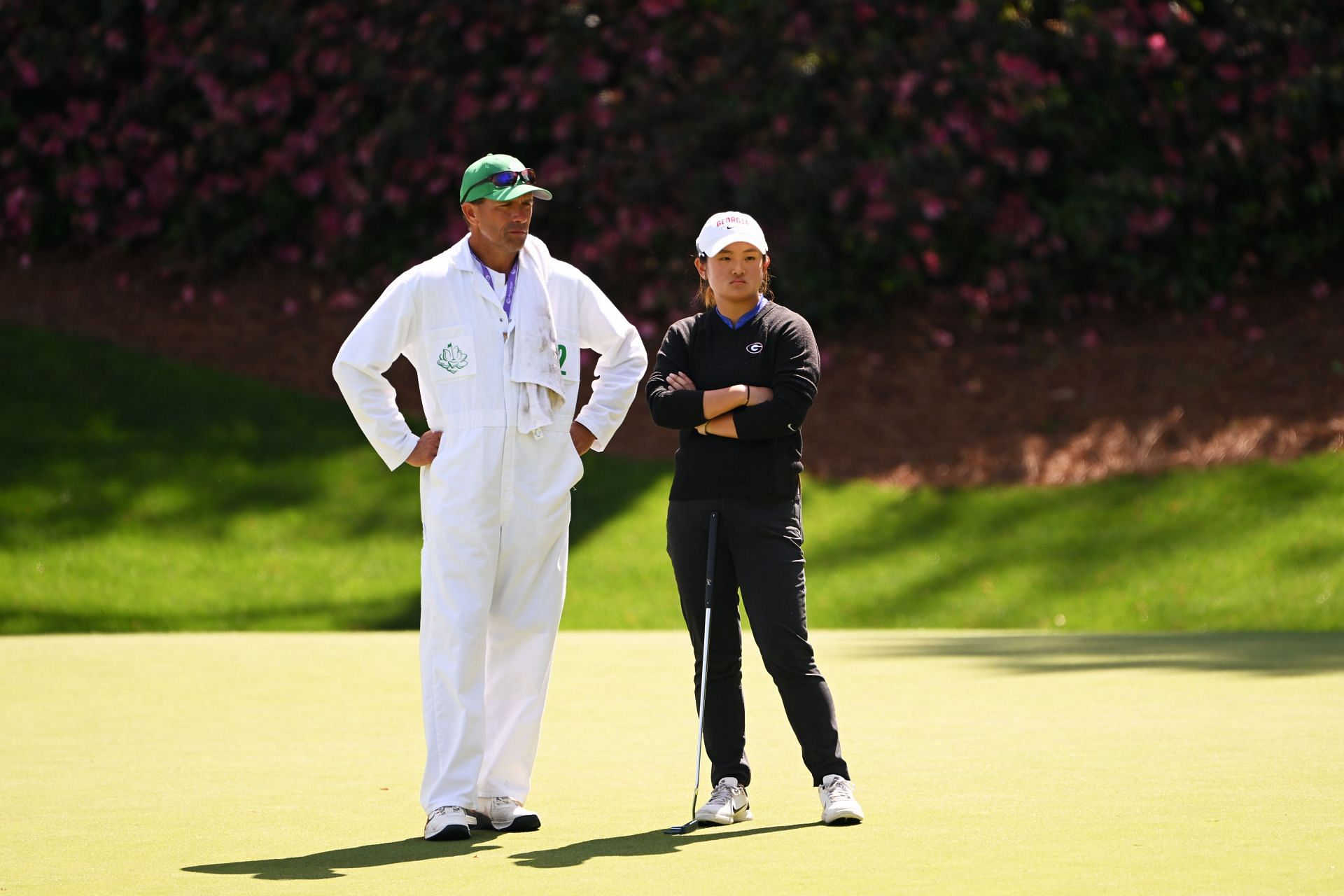 Jenny Bae with Josh Brewer at the Augusta National Women&#039;s Amateur (Image via Getty)