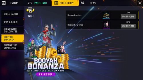 The requirements of the new Booyah Bonanza event (Image via Garena)