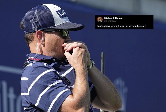 “I got sick watching them so we're all square”: Zach Johnson trolled by Golf fans for ‘early excuses’ after being schooled by Team Europe
