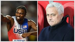Noah Lyles meets Jose Mourinho and Olga Cameron at the Adidas family meet