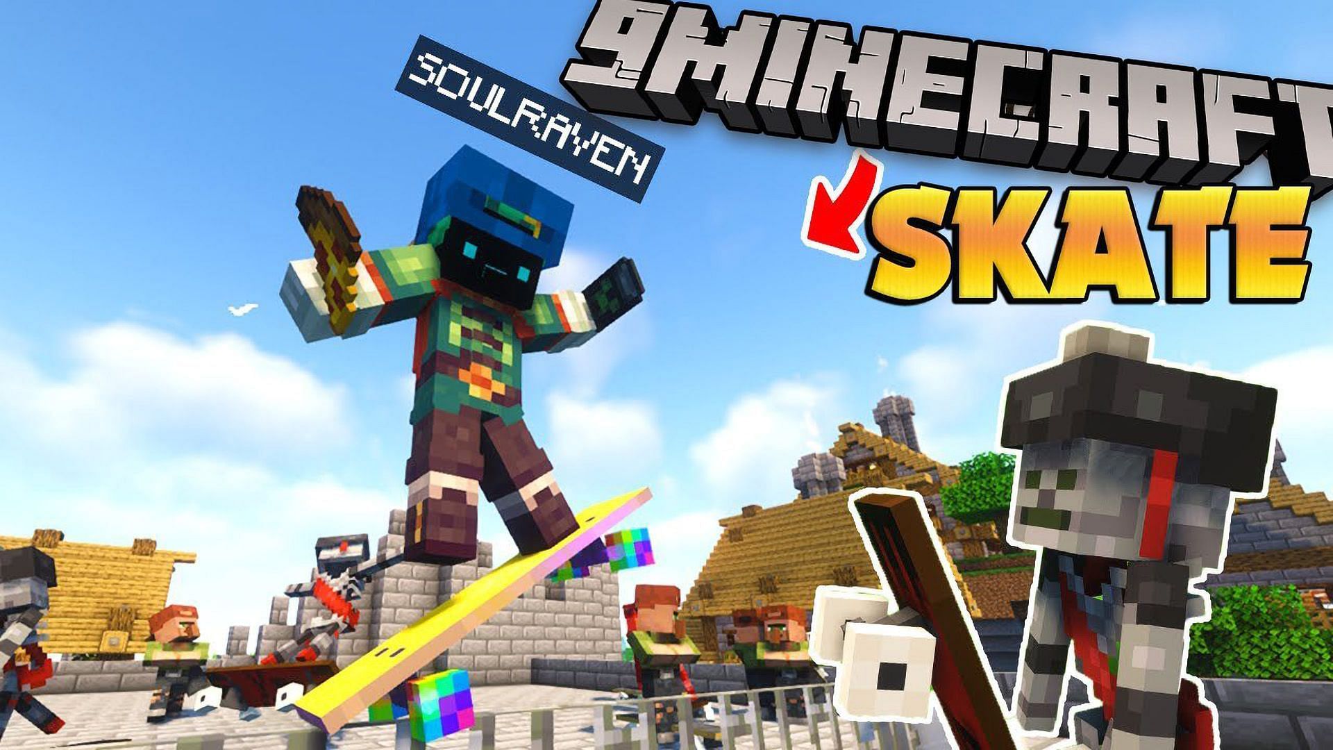 Bring skating to the streets of Minecraft (Image via 9minecraft.net)