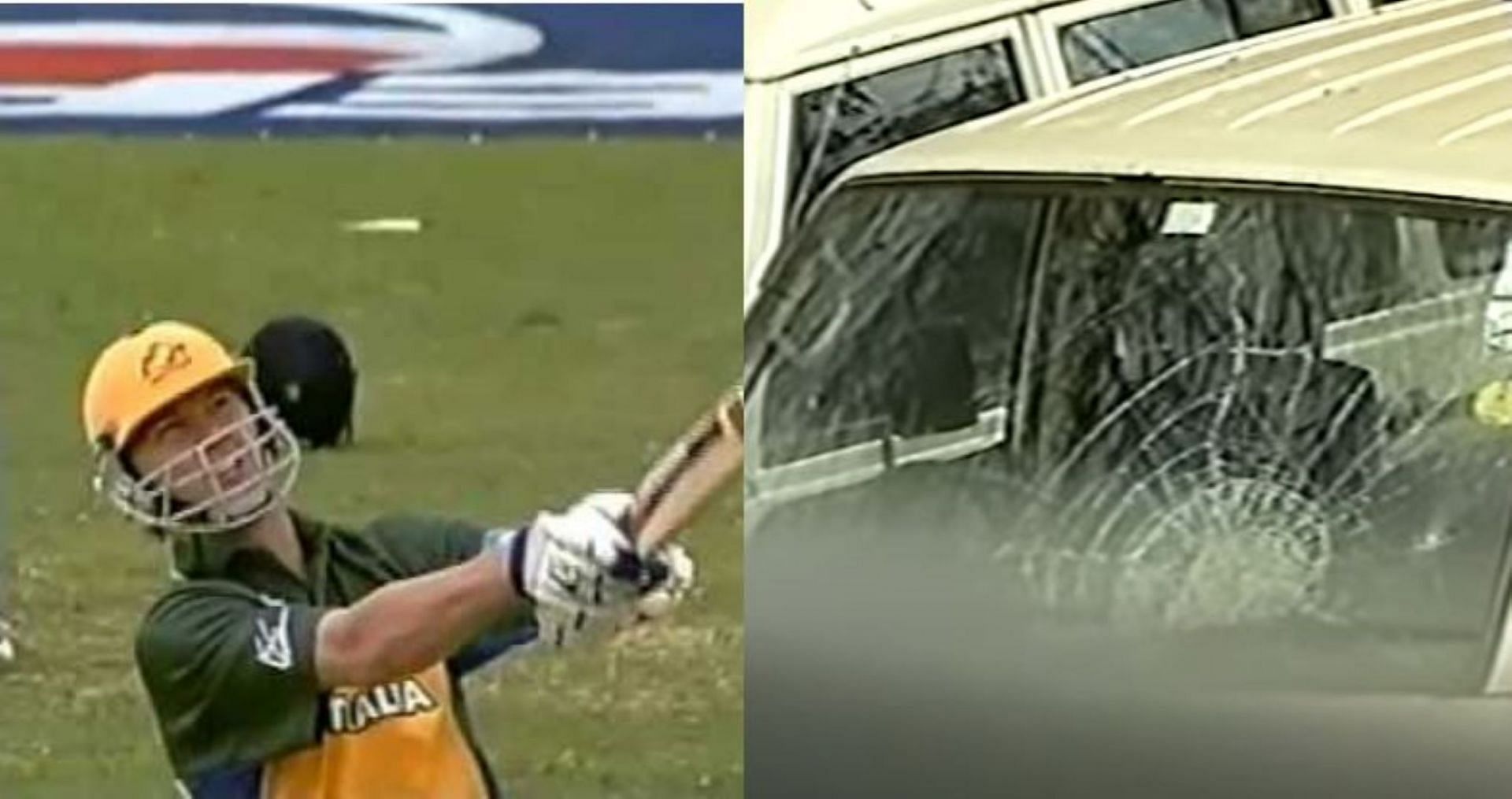 Brett Lee had a full swing of his arms that broke the car window.