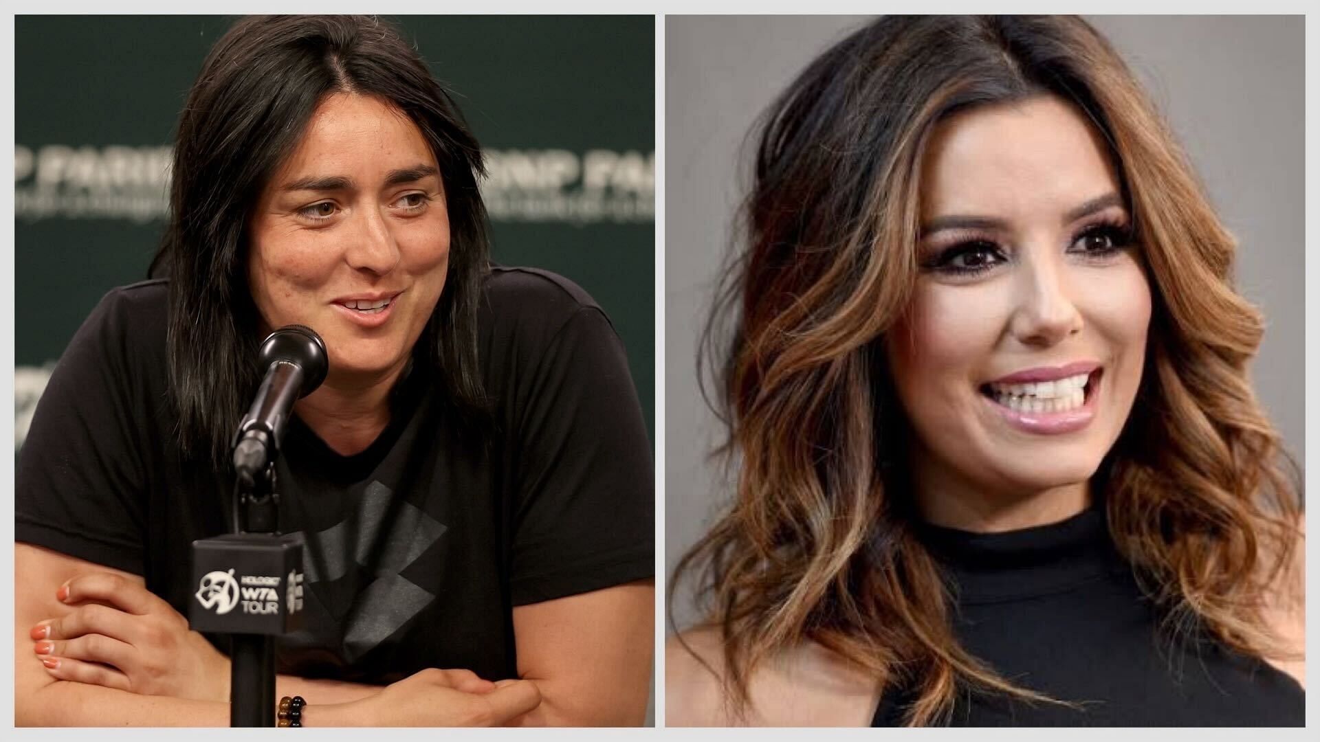 Ons Jabeur (L) and Eva Longoria (R)