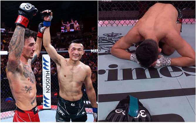 Max Holloway issues 7-word reaction to fan ‘stealing’ The Korean Zombie’s gloves post retirement at UFC Singapore