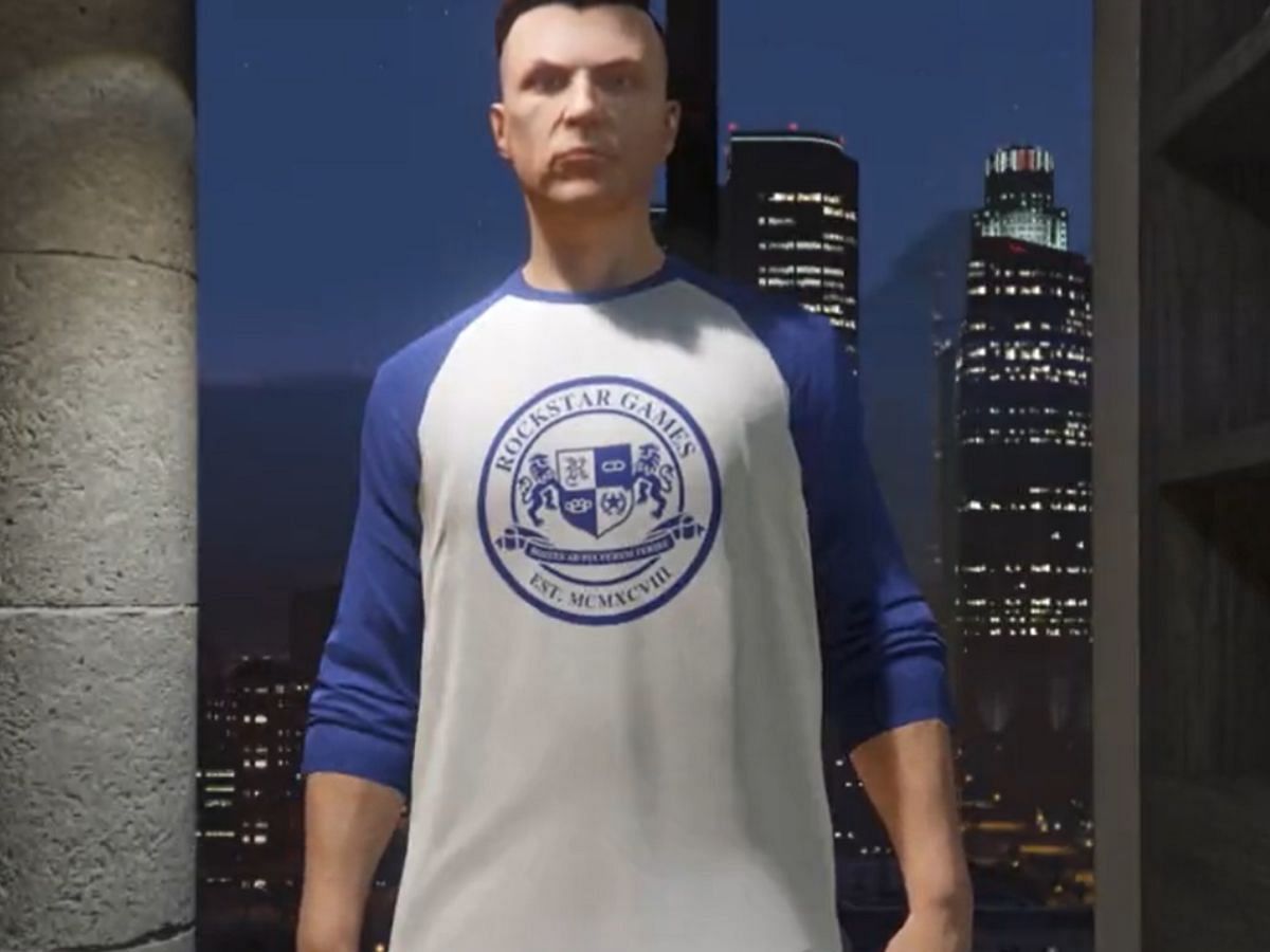 The leaked Rockstar Lion Crest Tee in Grand Theft Auto Online (Image via X/@TezFunz2)