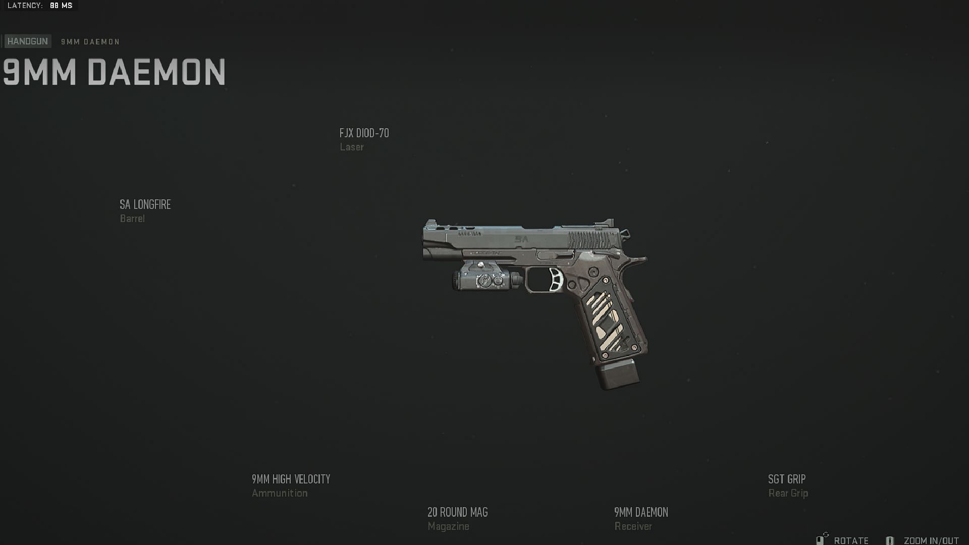 9mm Daemon handgun (Image via Activision)