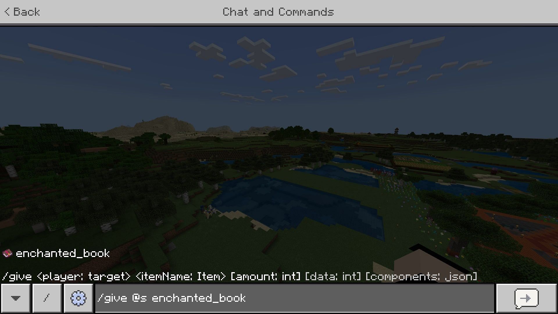 Give a command to spawn items in your inventory (Image via Mojang)