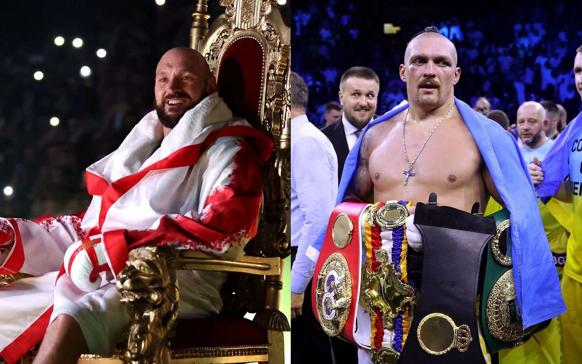 Tyson Fury (L), and Oleksandr Usyk (R). [Images via Getty]