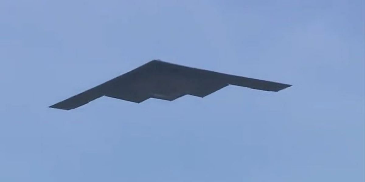 Stealth bomber flying over Kansas NASCAR