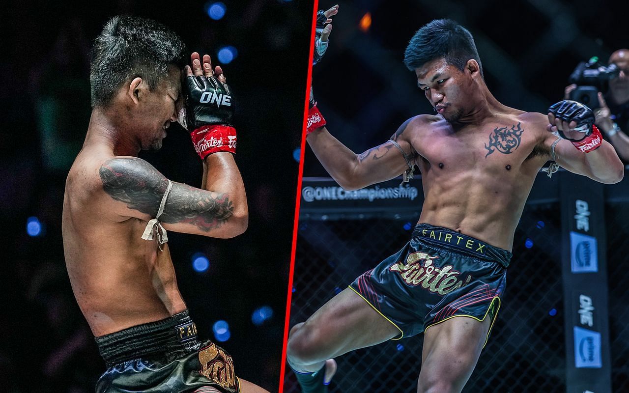 Rodtang (left) and Rodtang fighting inside the Circle (right) | Image credit: ONE Championship