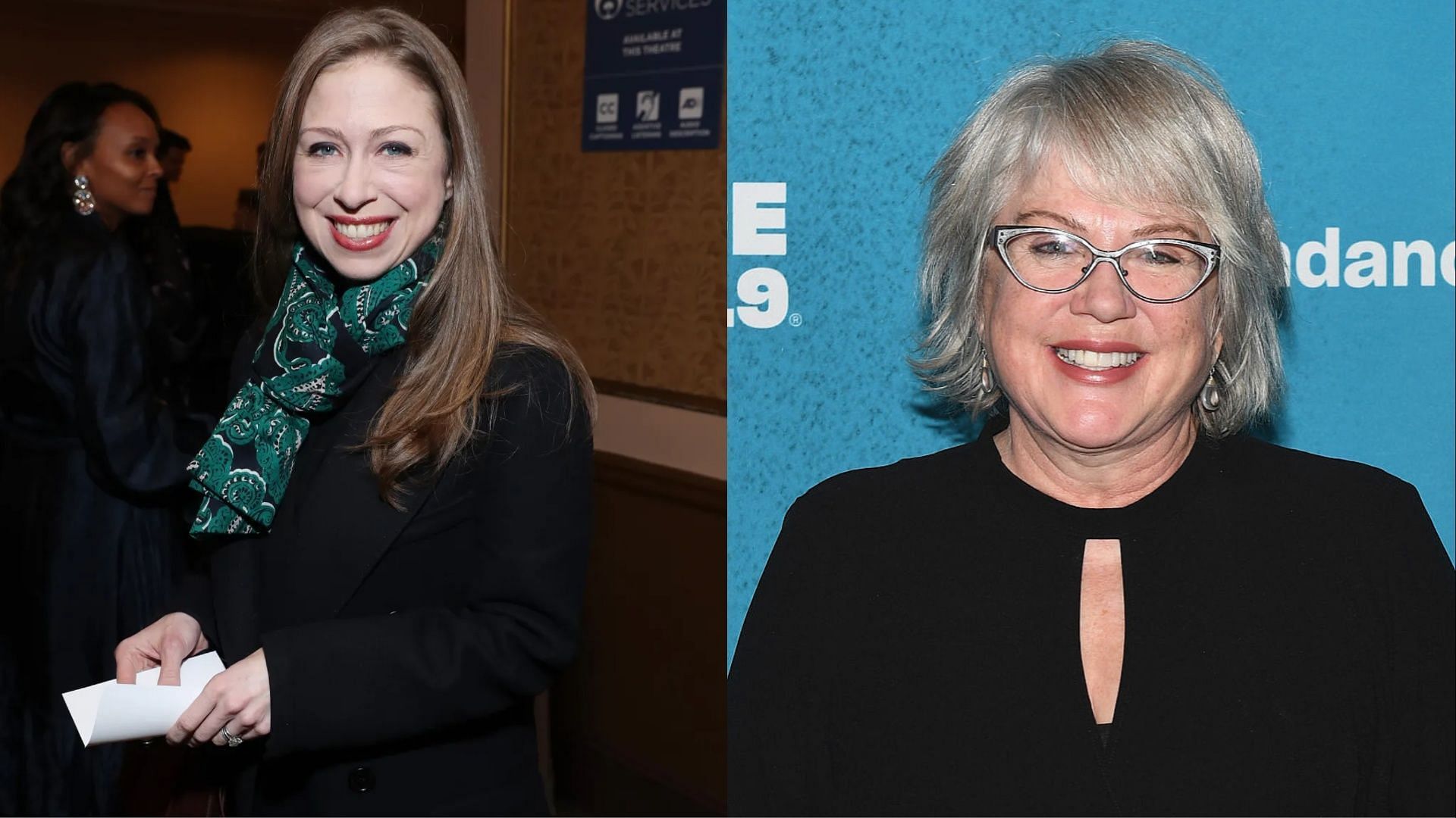 Chelsea Clinton and Julia Sweeney. (Photos via Getty Images)