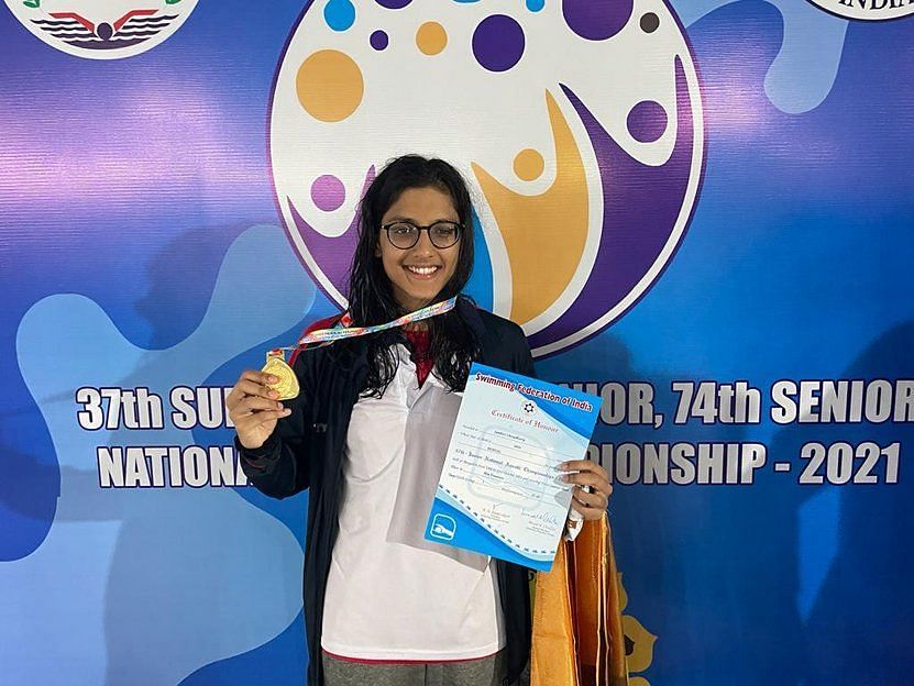 Gold medallist swimmer Janhvi Choudhary (Image via player