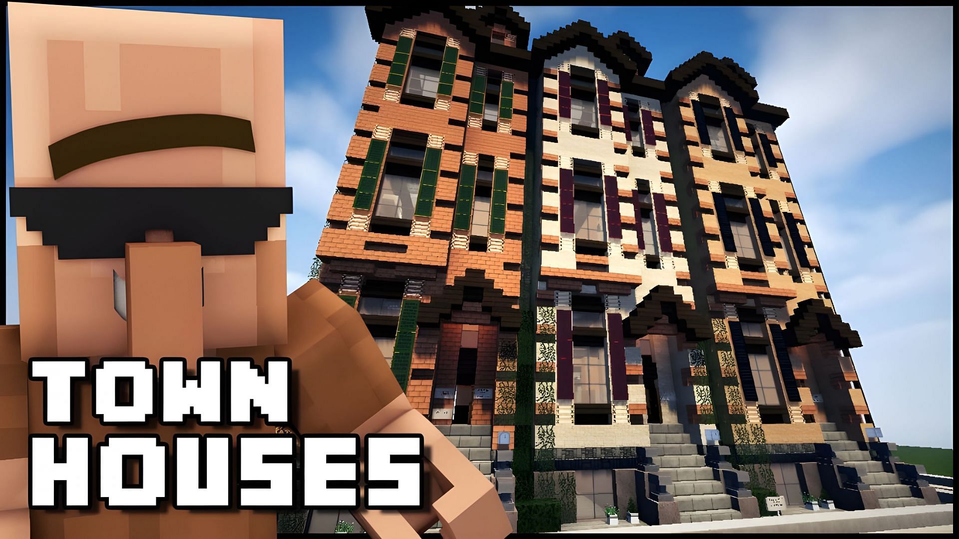 Townhouses can make for a beautiful addition to your Minecraft town (Image via Youtube/Keralis) 