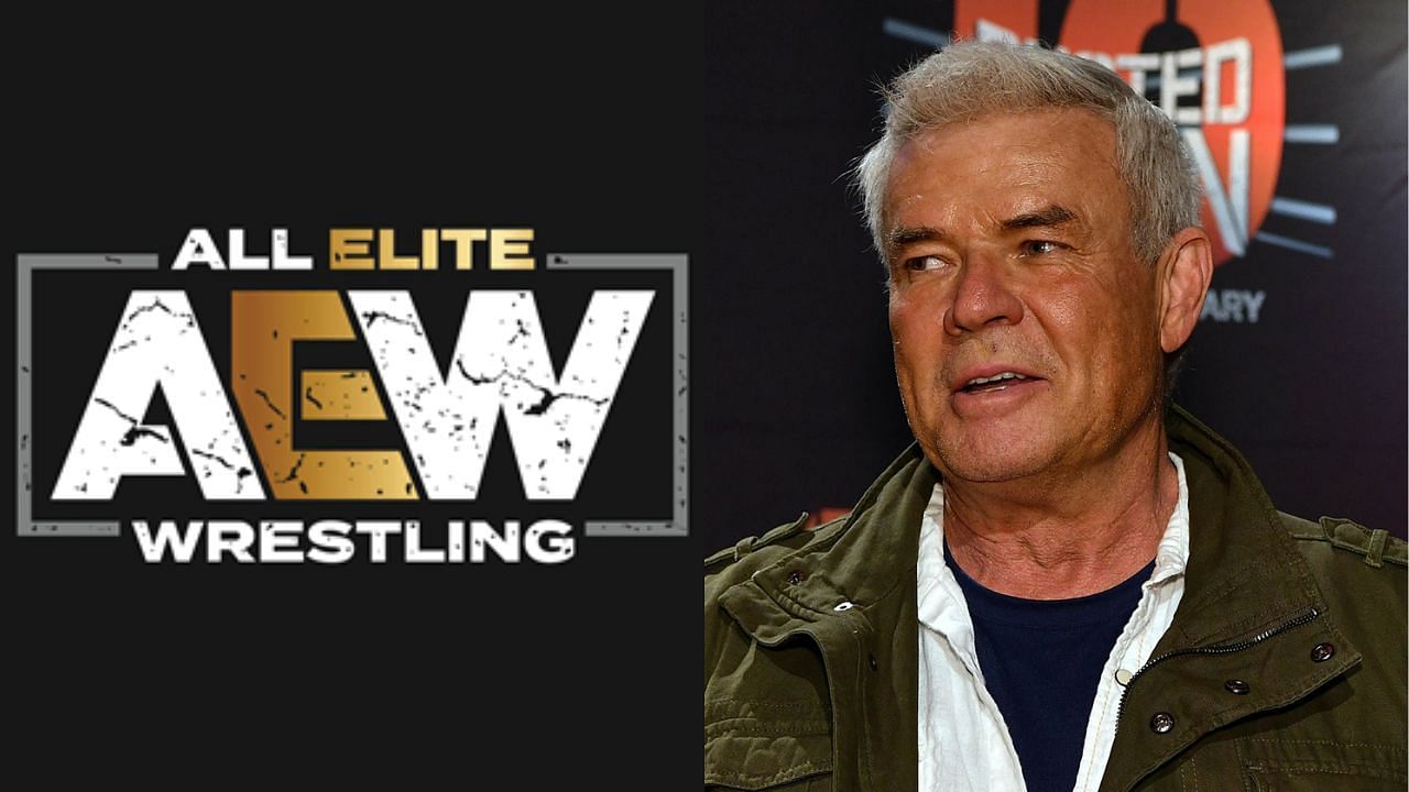 AEW logo (left) and Eric Bischoff (right)