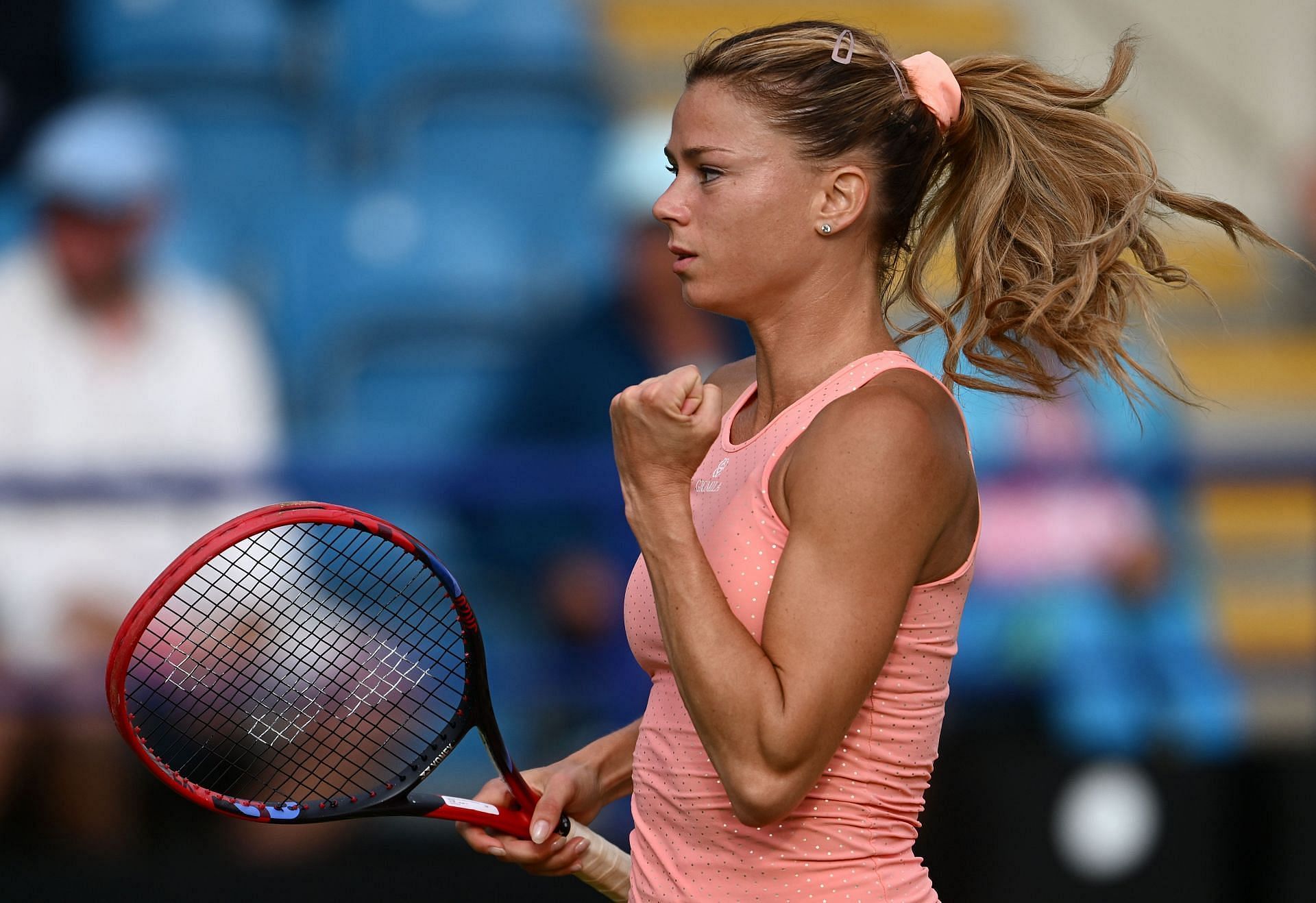 Camila Giorgi pumps her fist