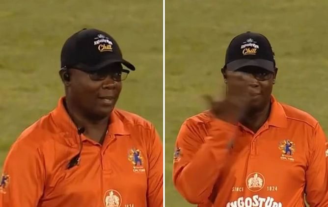 [Watch] Umpire makes ‘John Cena’ move as Imran Tahir blocks his view in Qualifier 1 of CPL 2023