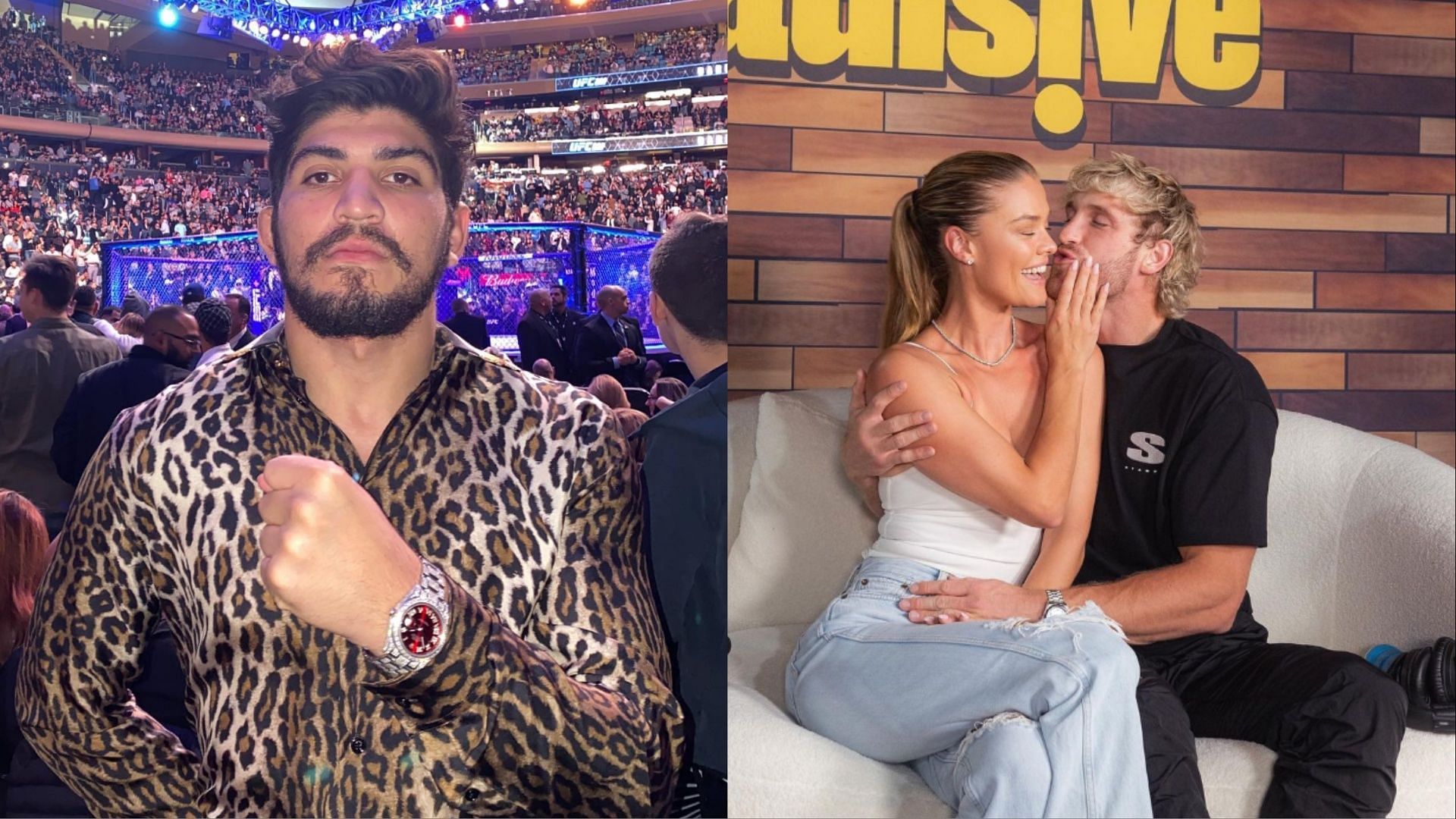 Alleged Nina Agdal Twitter video sparks hilarious Logan Paul memes (Image via dillondanis and loganpaul/Instagram)