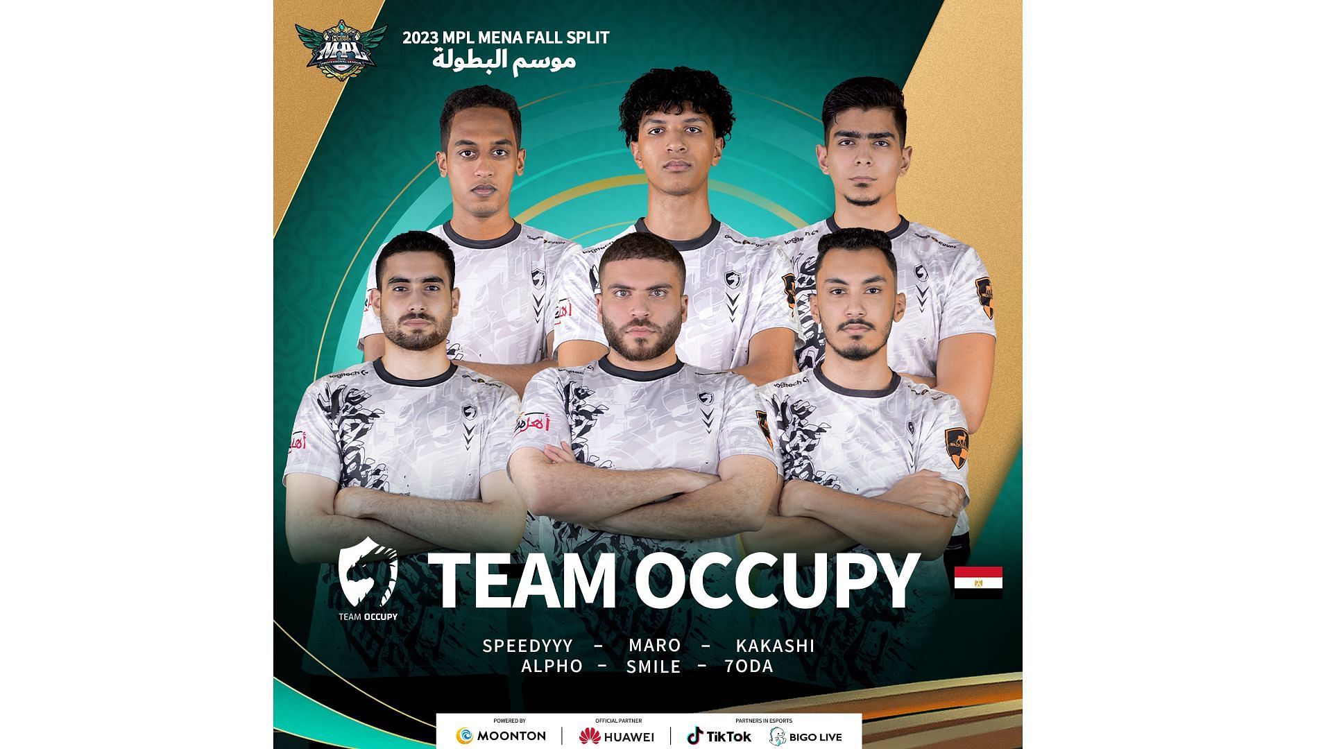 Team Occupy roster in MPL MENA (Image via Moonton Games)