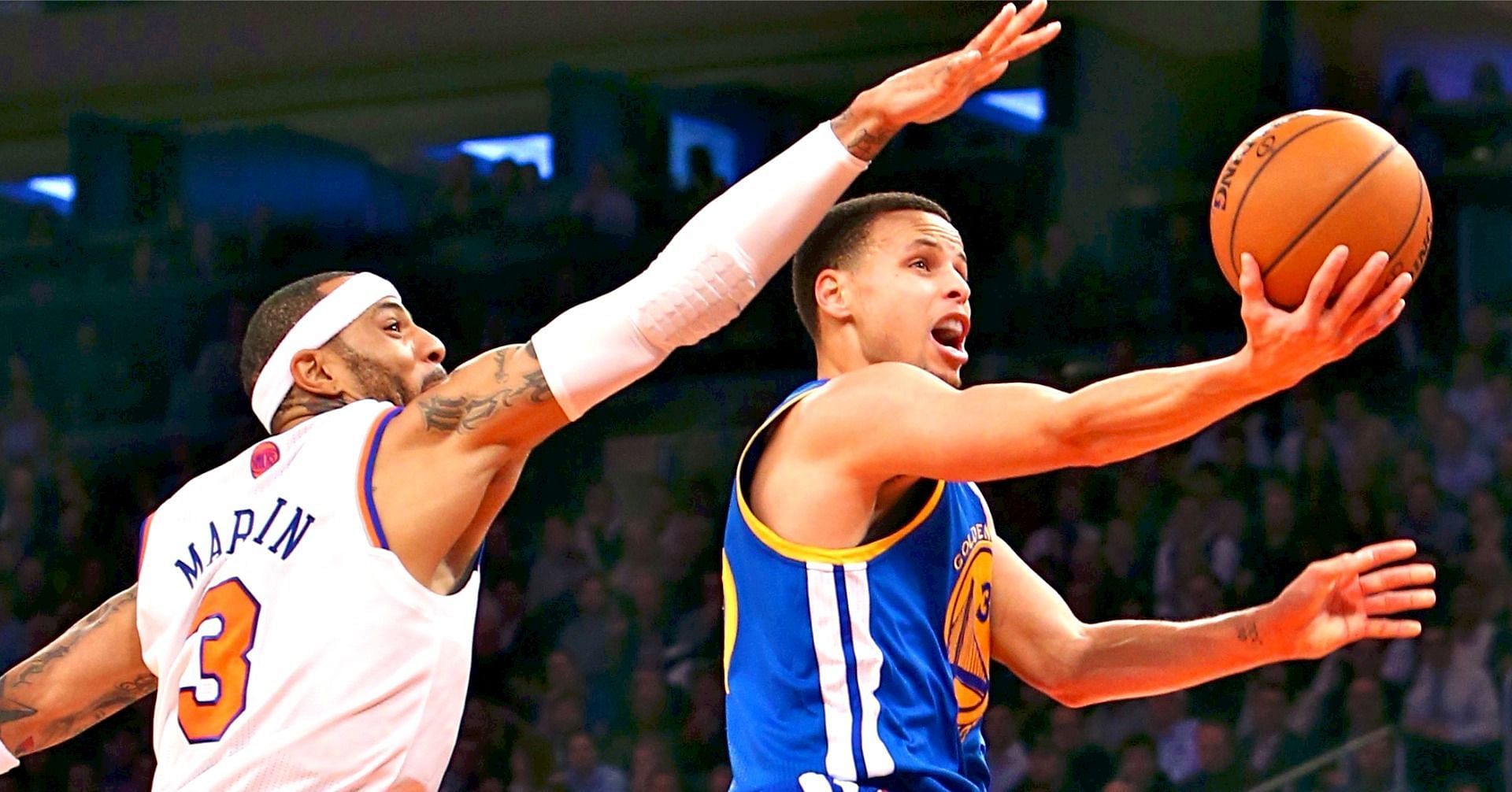 Former New York Knicks forward Kenyon Martin and Golden State Warriors superstar point guard Steph Curry