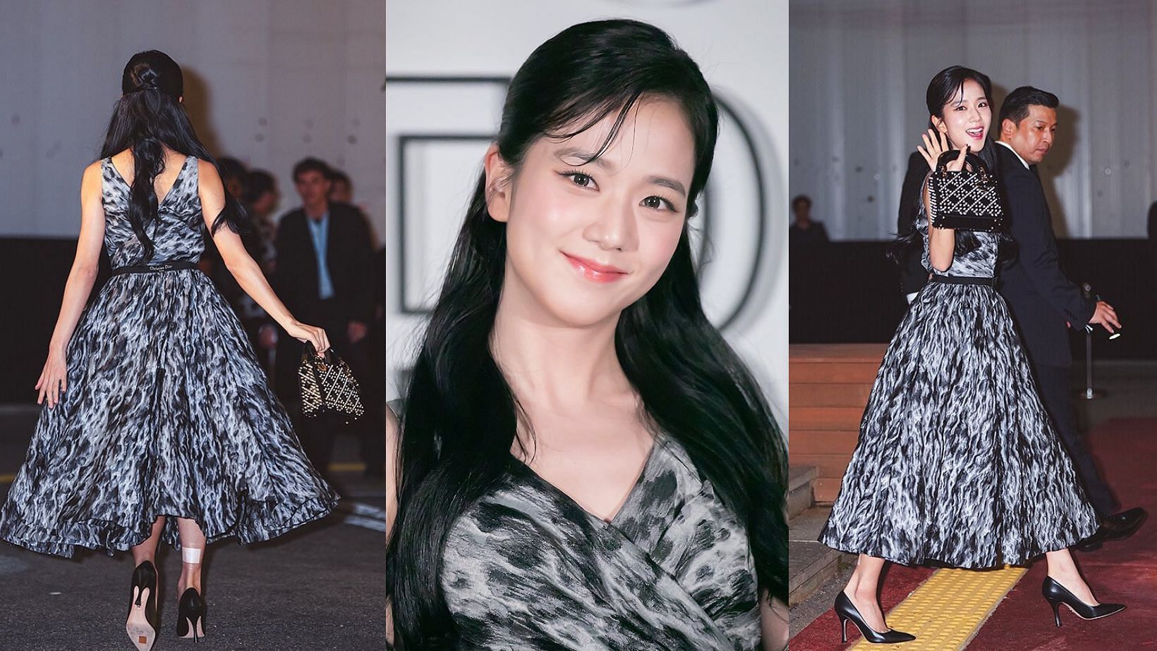 &ldquo;Really a princess&rdquo;: BLACKPINK&rsquo;s Jisoo has fans gushing over her ethereal visuals at Lady Dior exhibition inauguration party (Images via Twitter/@NEWSJISOO  and @AboutMusicYT)