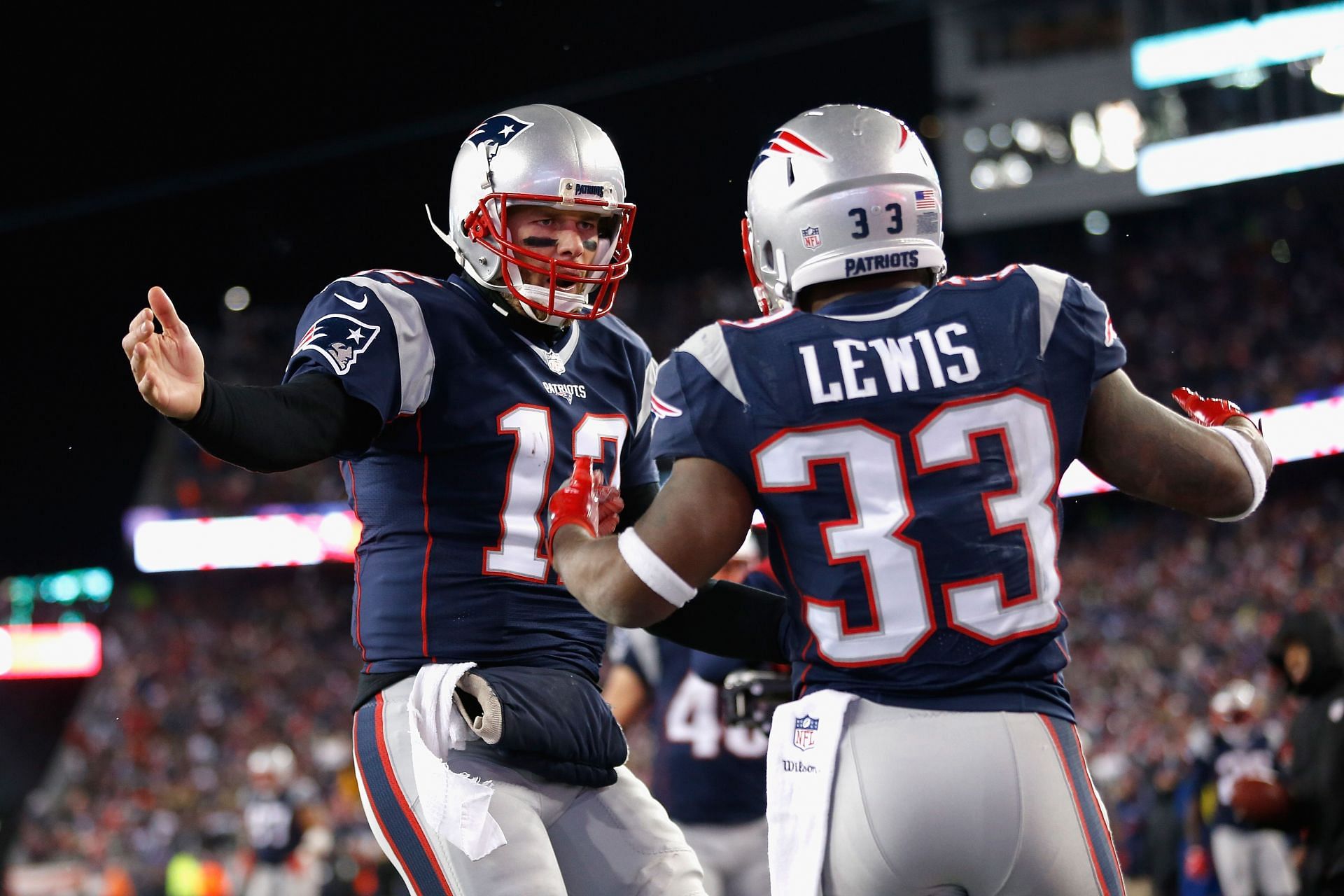 Dion Lewis and Tom Brady together