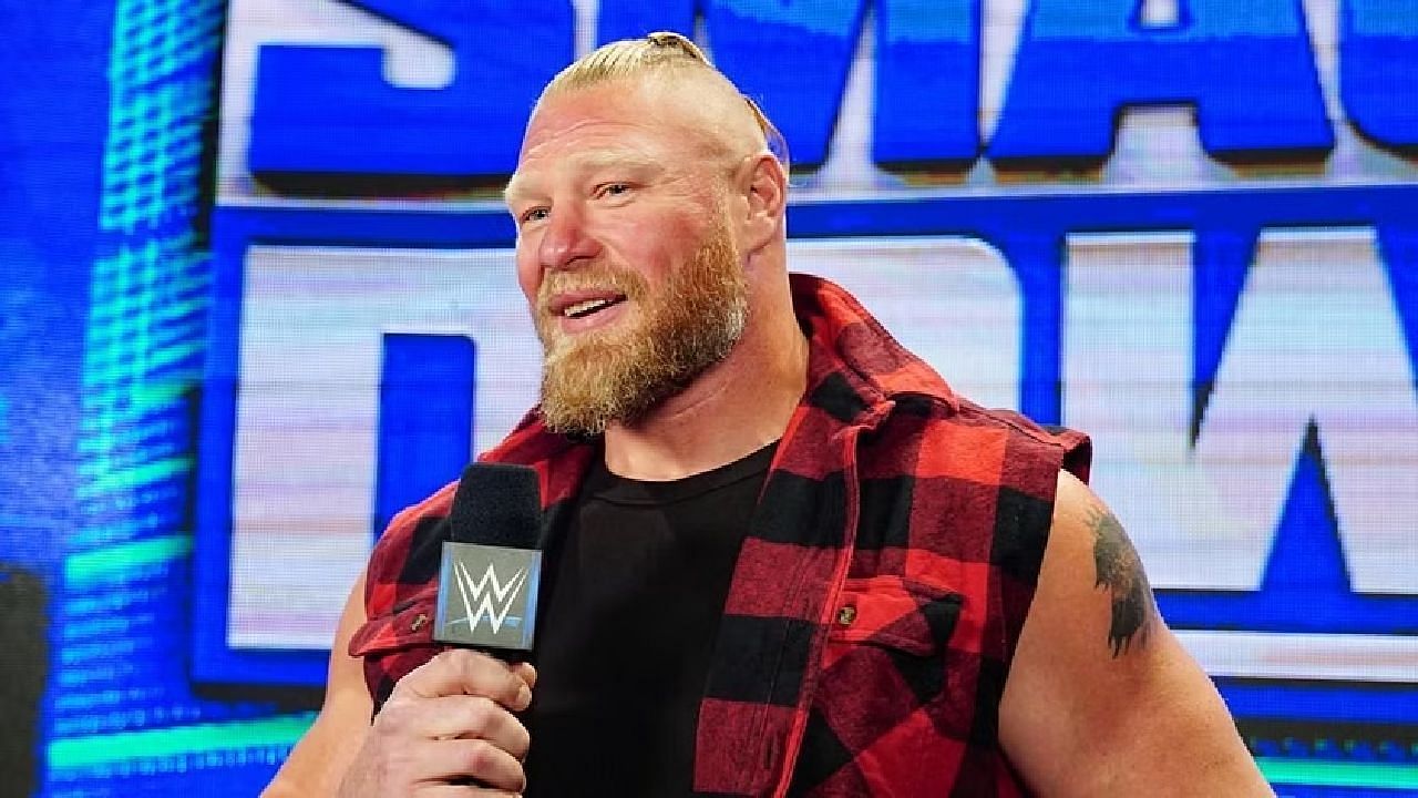 Lesnar backstage at WWE SmackDown