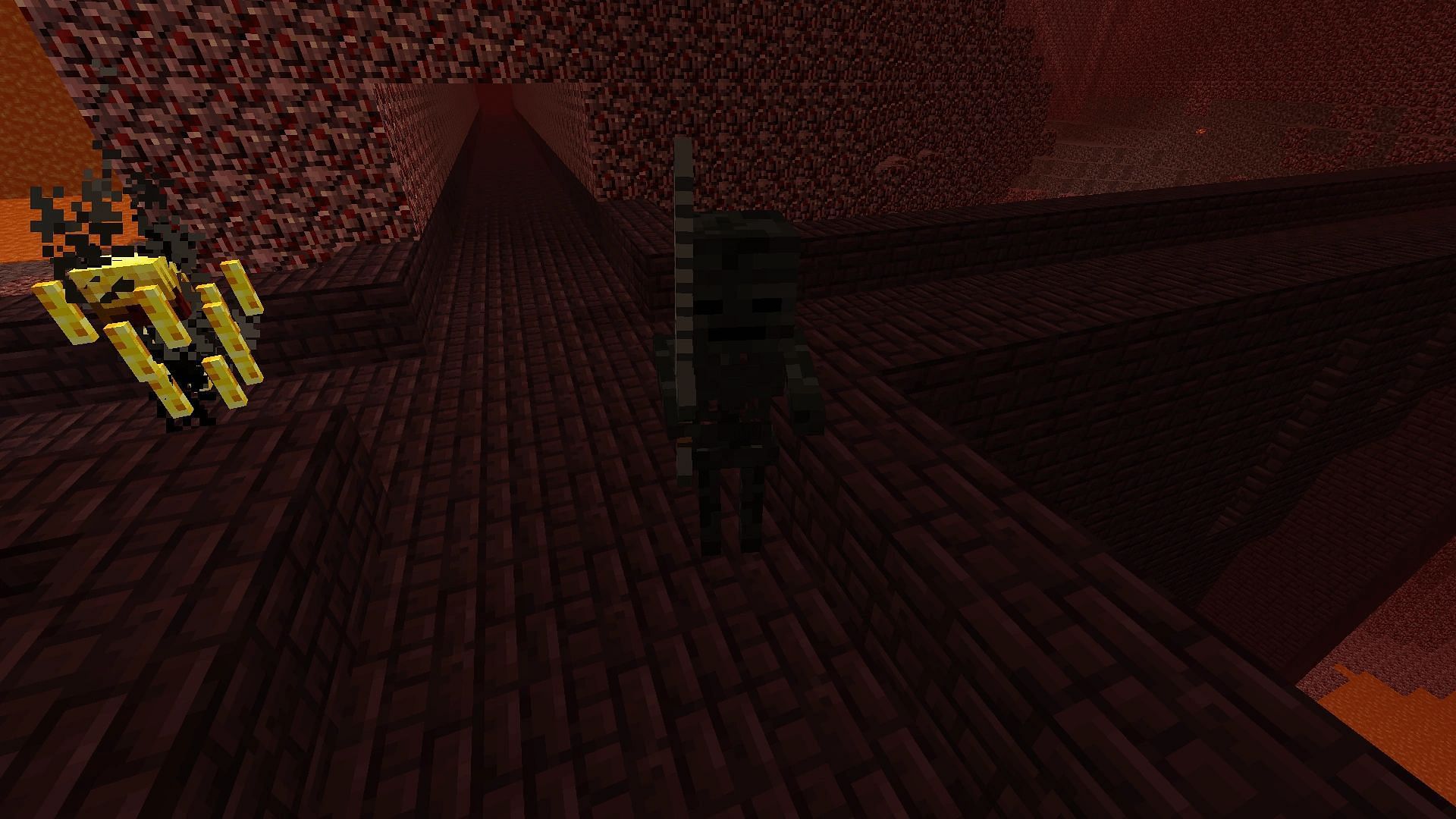 Wither skeletons have some height advantages over their standard counterparts (Image via Mojang)