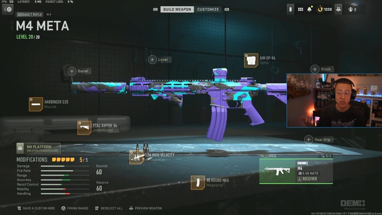 M4 loadout in Warzone 2 (Image via YouTube/WhosImmortal)