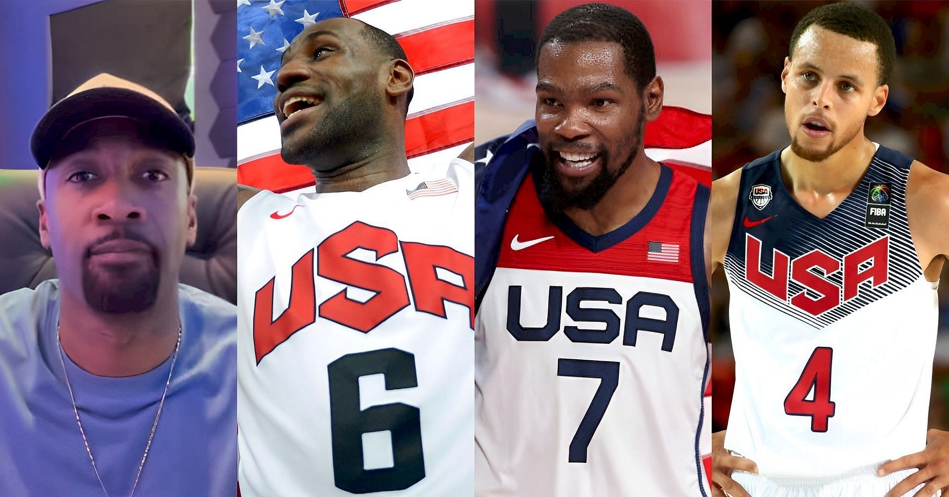 Former Washington Wizards star point guard Gilbert Arenas and NBA superstars LeBron James, Kevin Durant and Steph Curry