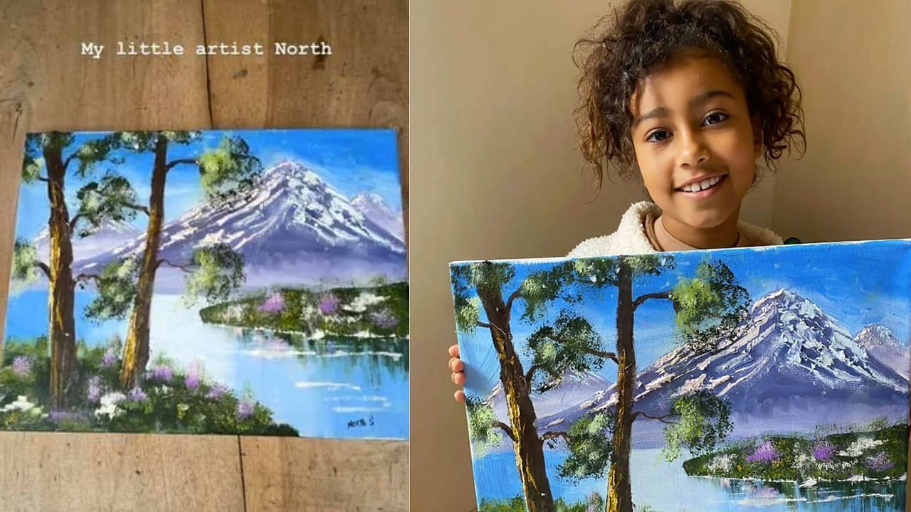 Kim Kardashian shared North West&#039;s painting in 2021 (Image via @kimkardashian/Instagram)