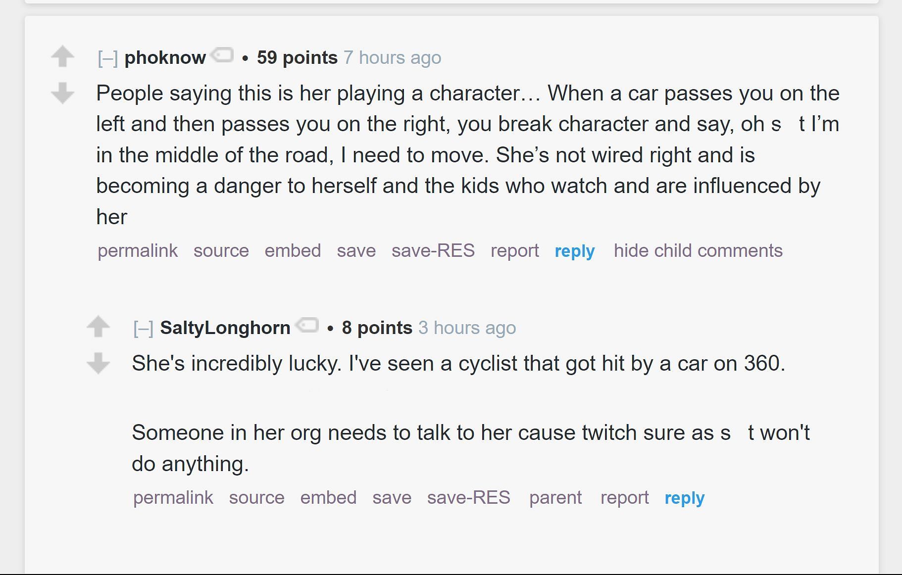 Redditors discussing the Twitch streamer&#039;s clip (Image via r/LivestreamFail)