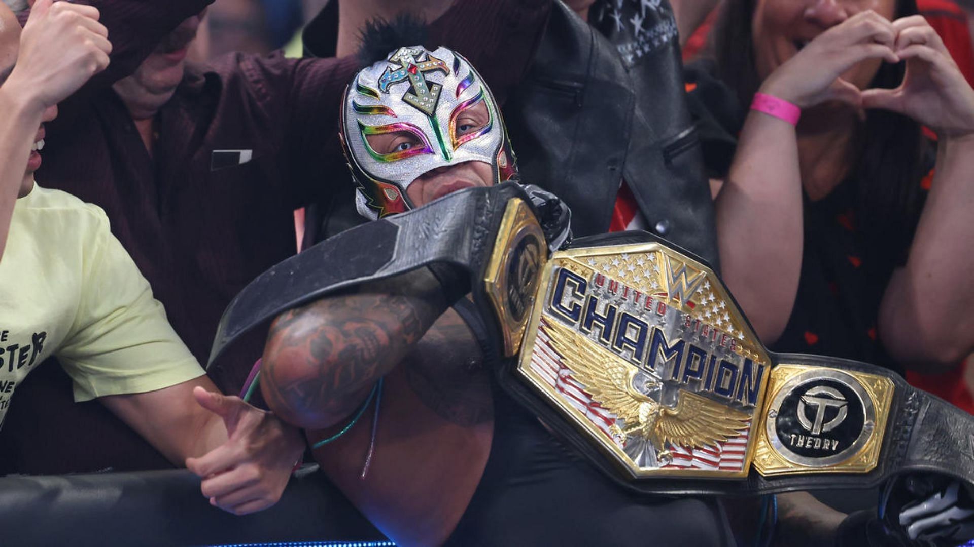 Rey Mysterio celebrating. Image Credits: wwe.com 