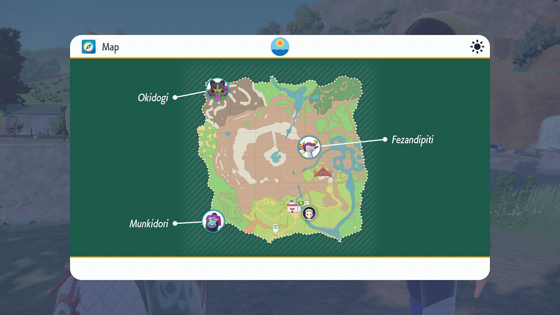 The Loyal Three&#039;s locations (Image via Game Freak)