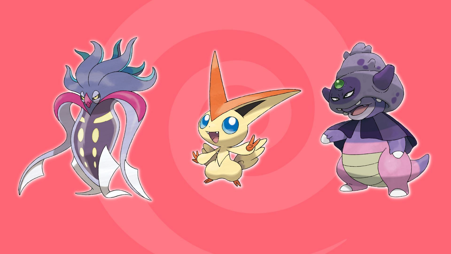 Galarian Slowking, Victini, and Malamar (Image via TPC)