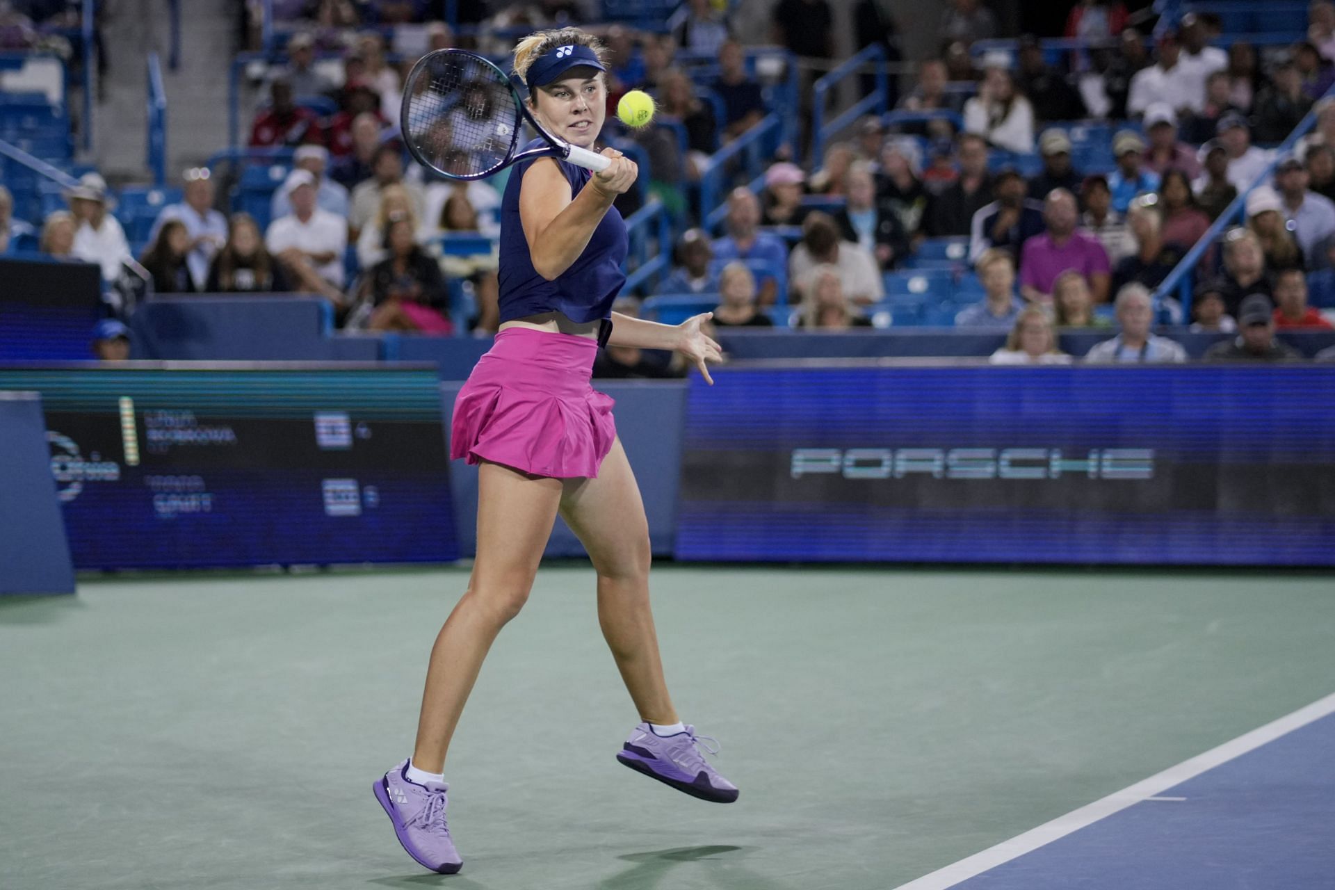 Linda Noskova pictured at a tennis tournament