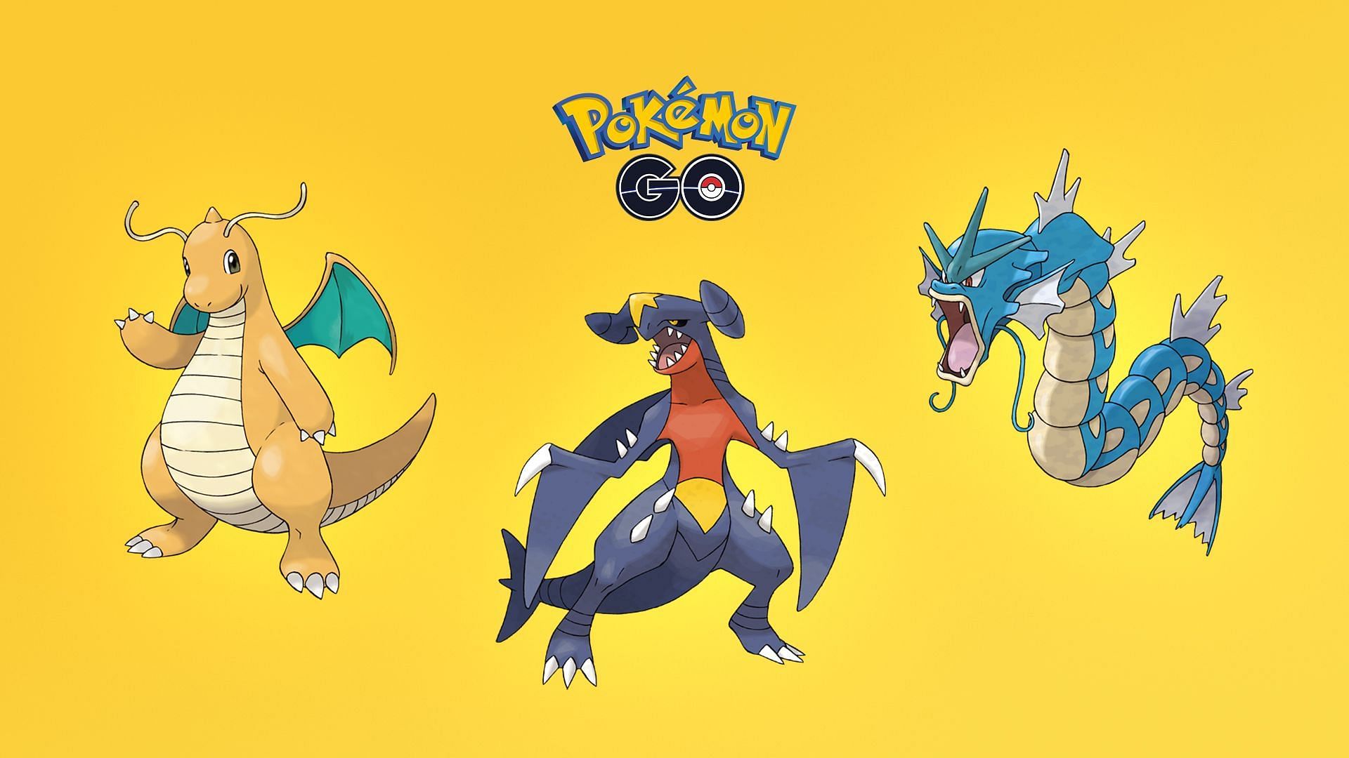 Dragonite, Garchomp and Gyarados in Pokemon GO (Image via Sportskeeda)