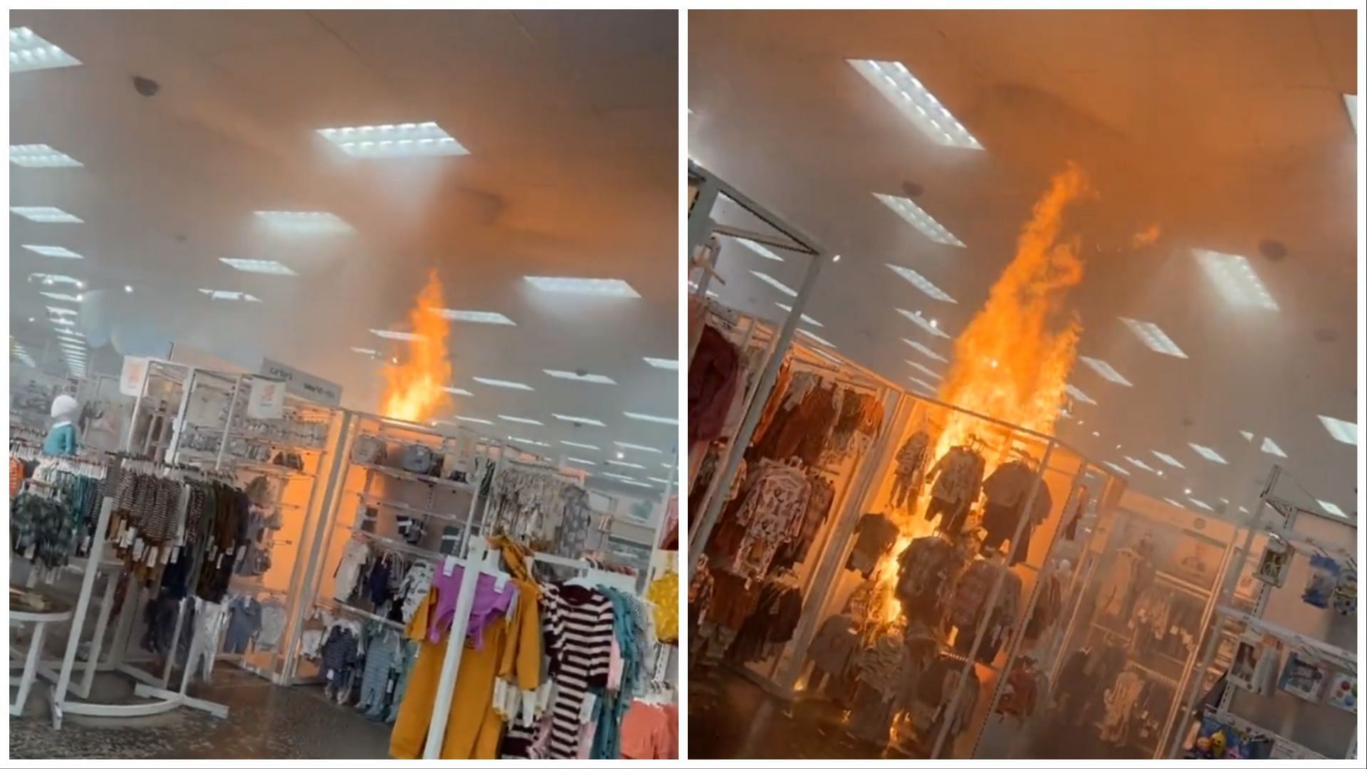 A Buena Park Target caught o fire on Tuesday (Image via X/@BPW_SERVICES714)