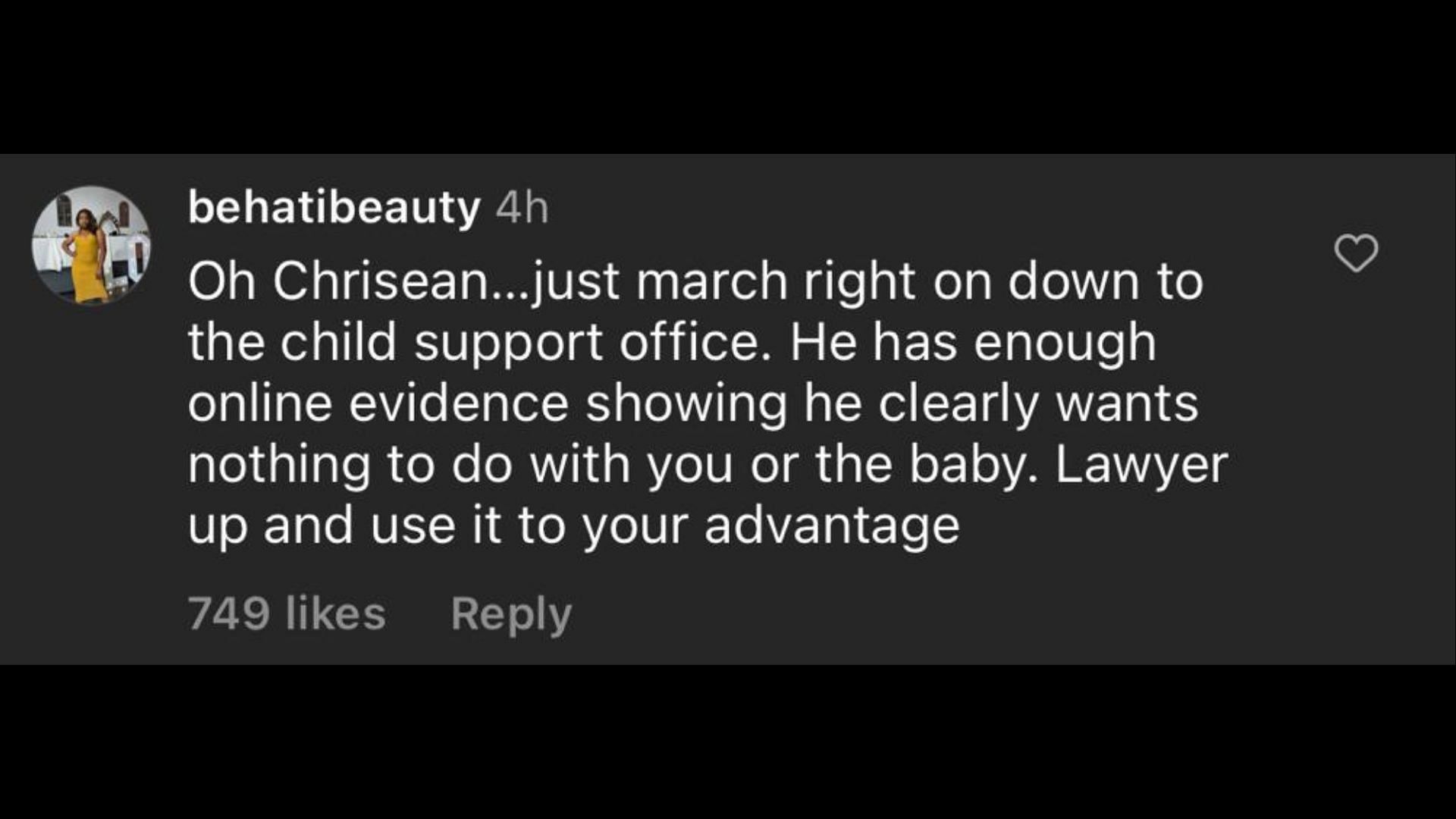 Screenshot of an Internet user remarking on the rapper defending his absence during Chrisean Rock&#039;s labor. (Photo via @theneighborhoodtalk/Instagram)