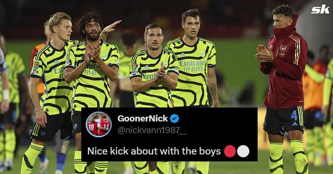 "Nice kick about with the boys", "Not convincing but we move" - Twitter reacts as Arsenal defeat Brentford in EFL 3rd round fixture