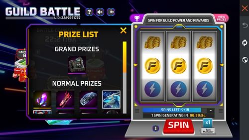 Prize pool of Guild Battle event (Image via Garena)