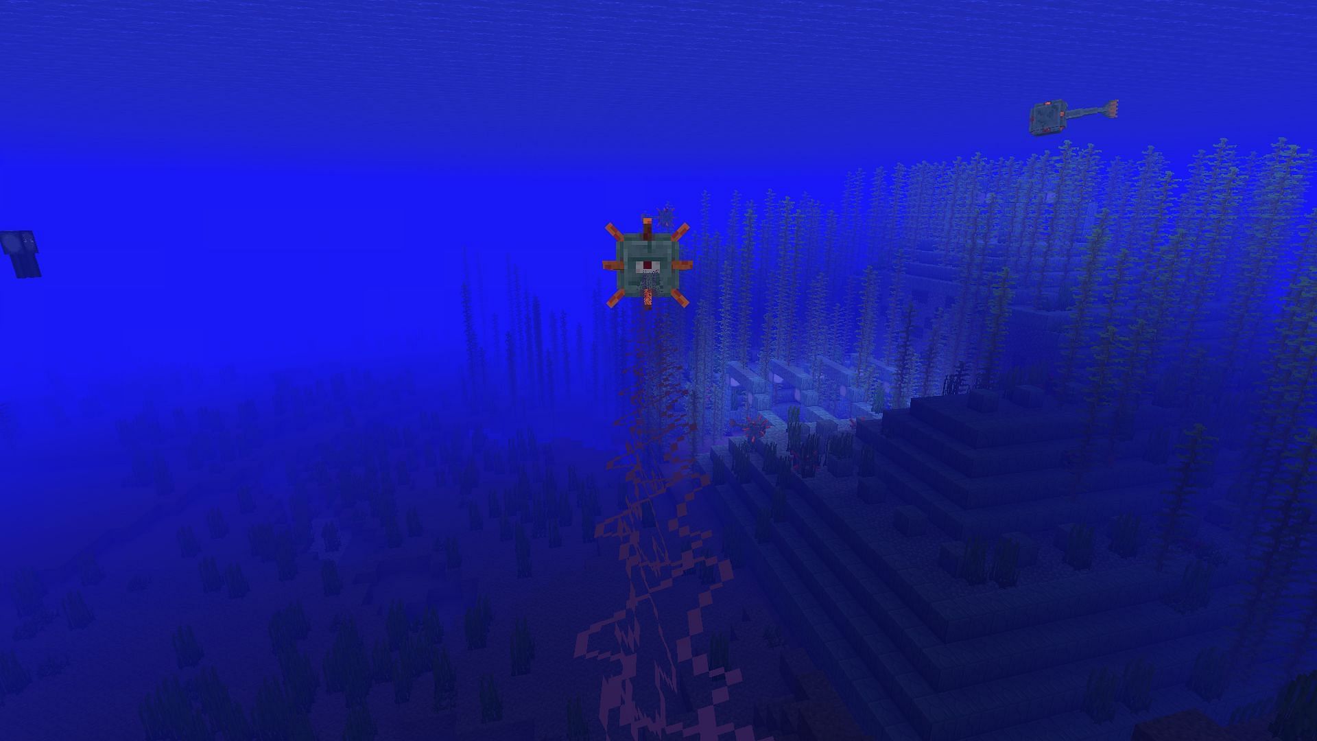 By using respiration enchantment, users also got enhanced underwater visibility in Minecraft Pocket Edition. (Image via Mojang)