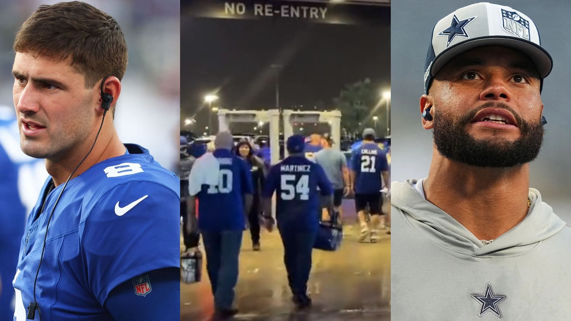 Fans leave early after a disappointing performance by Daniel Jones and the New York Giants against Dak Prescott and the Dallas Cowboys.