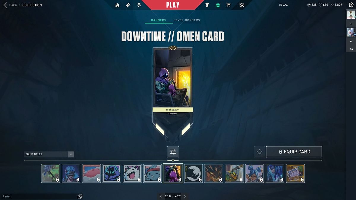 5 best Omen Player Cards to buy from Valorant's Accessories Store