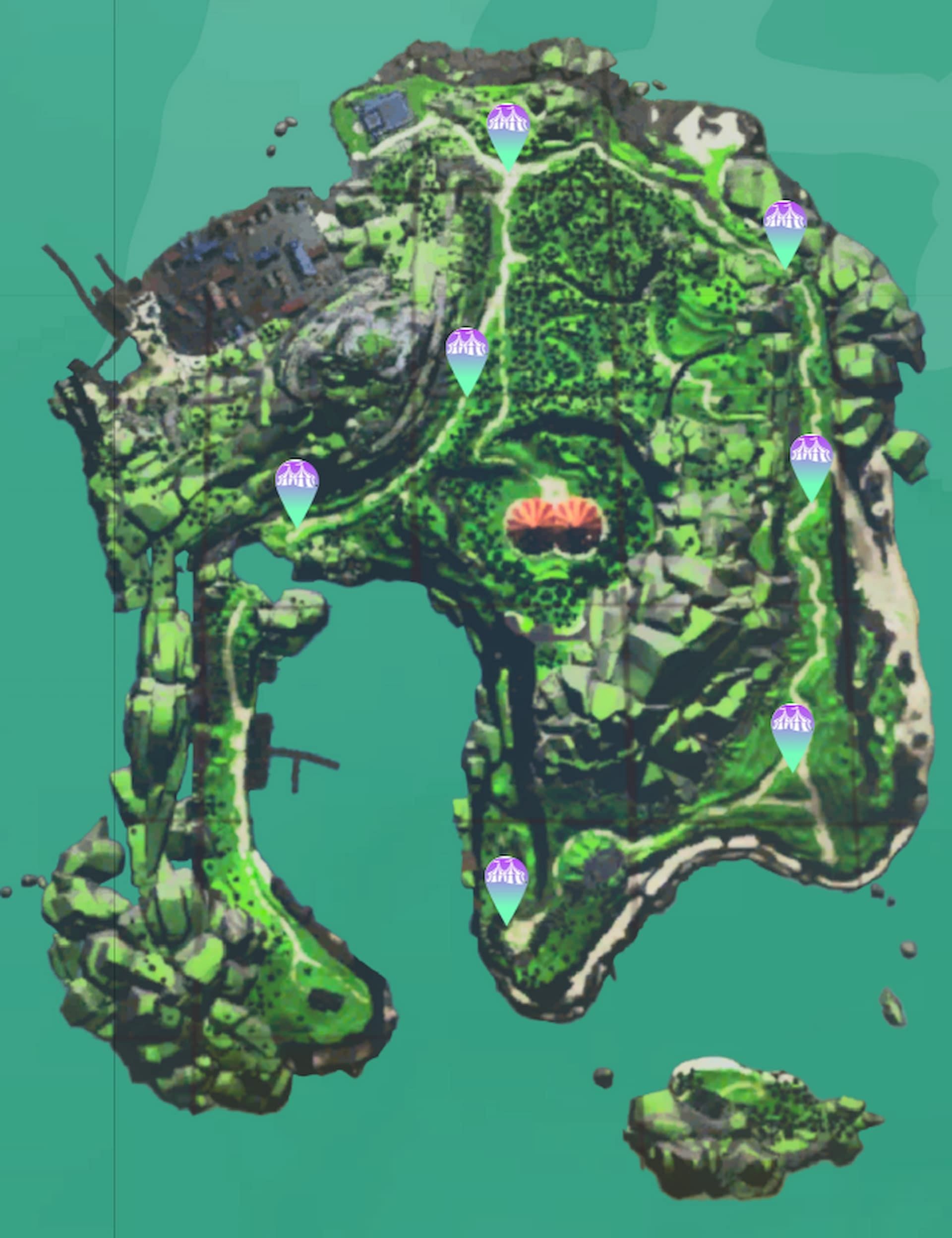 Location of all swordfighters on Melee Island (Image via Rare Theif)