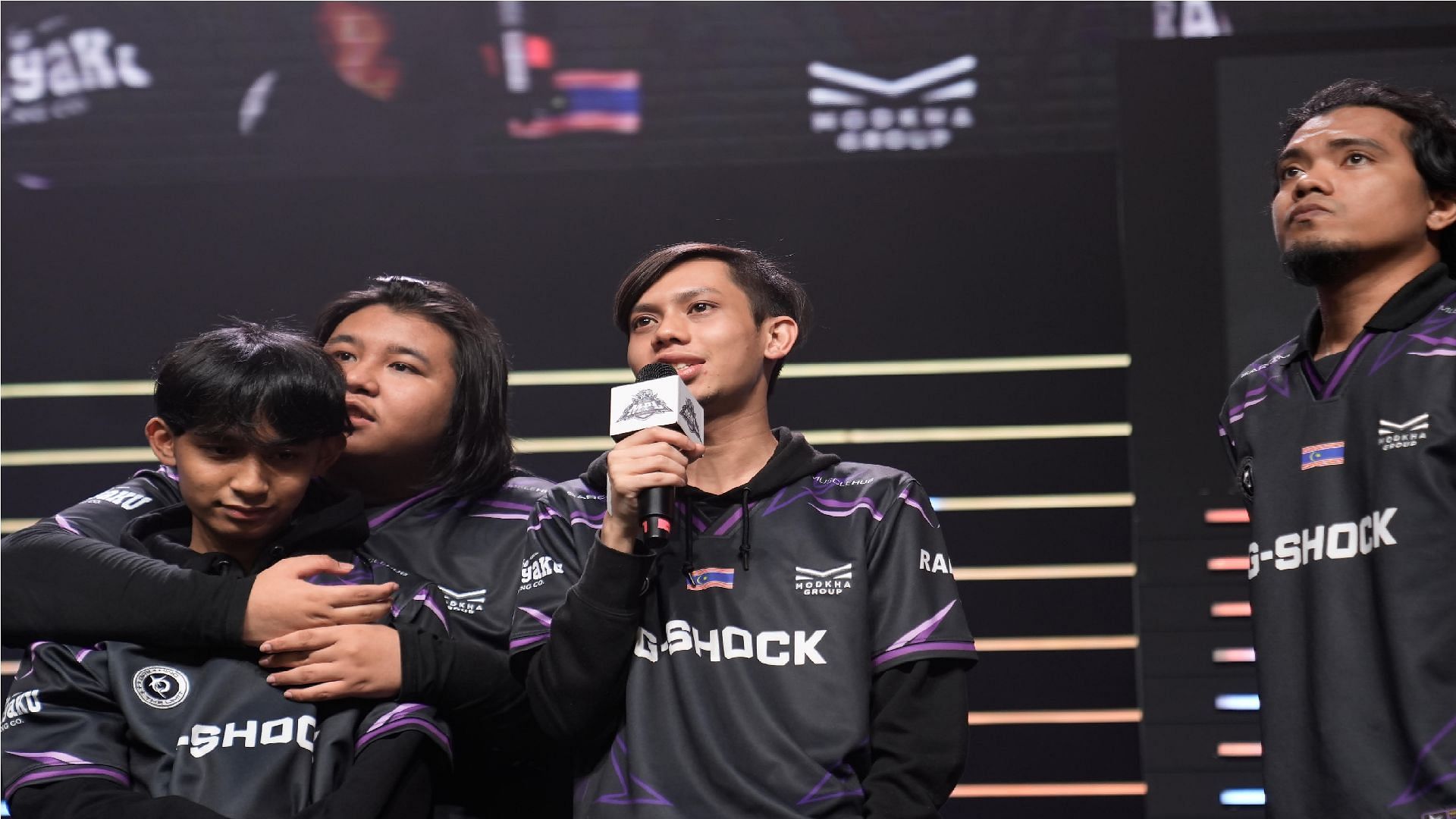 TODAK players got emotional after their win over MPX NSEA on Day 1 (Image via Moonton Games)